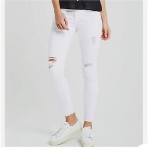 Ag Adriano Goldschmied Distressed Skinny Ankle Jeans, Size 28
